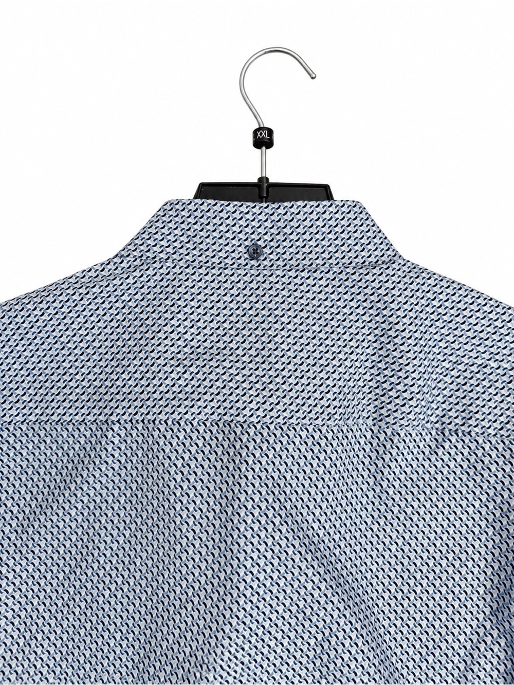Men's Light Blue Micro-Pattern Button-Down Shirt - Picture 4 of 4
